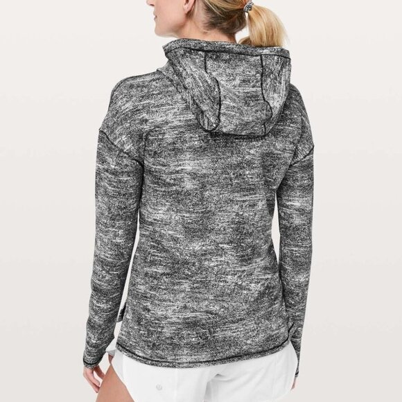 Lululemon Forever Endeavor‎ Spacedye Hoodie 4 Black White Stripe Pullover - Picture 1 of 10